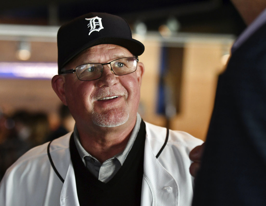 El nuevo manager de los Tigres, Ron Gardenhire, durante su presentación el viernes, 20 de octubre de 2017, en Detroit. (Robin Buckson/Detroit News via AP)