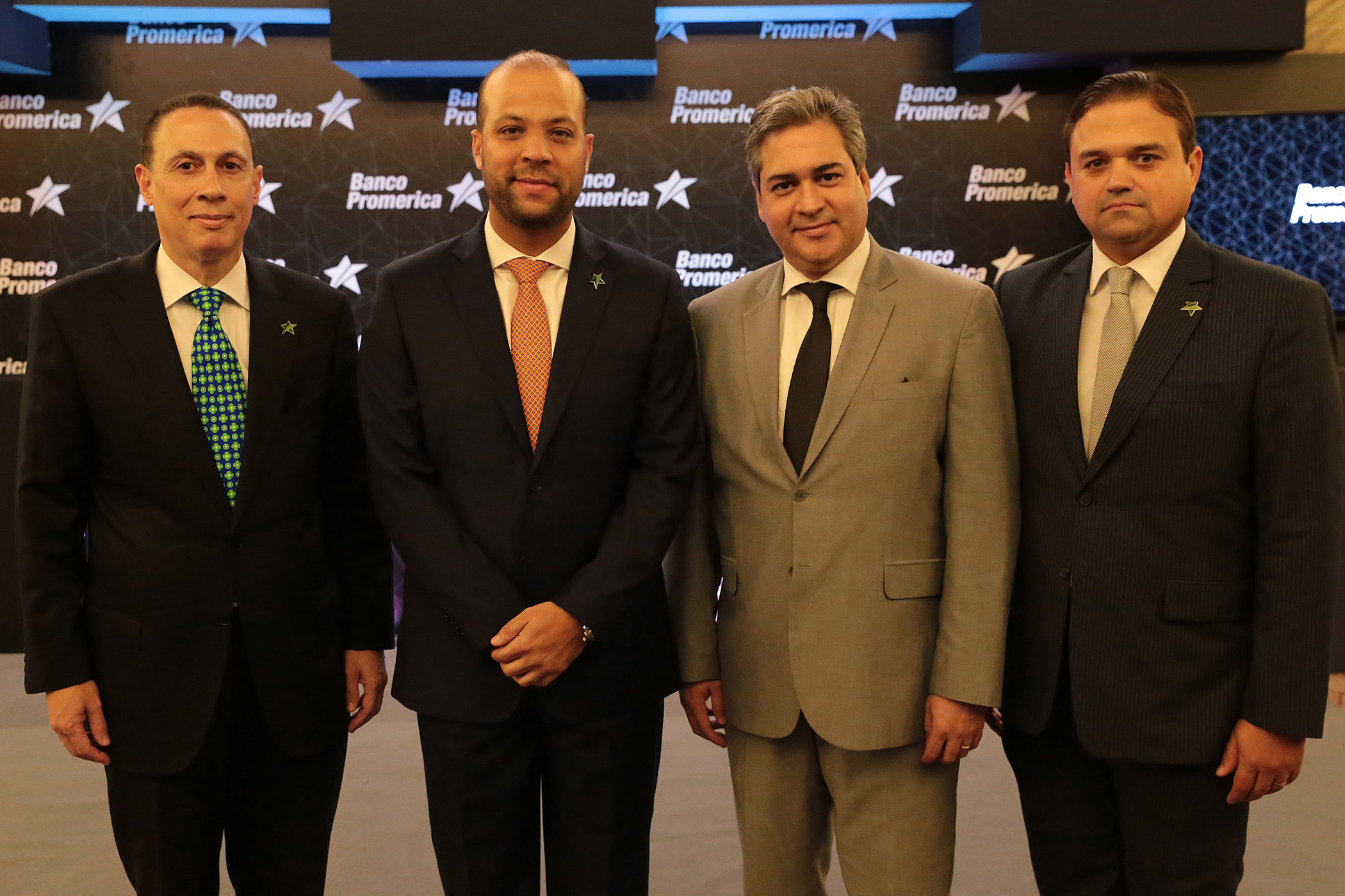 Hampton Castillo, Carlos Camilo, Nelson de los Santos Ferrand y Juan Vilchez, durante la actividad de Promerica