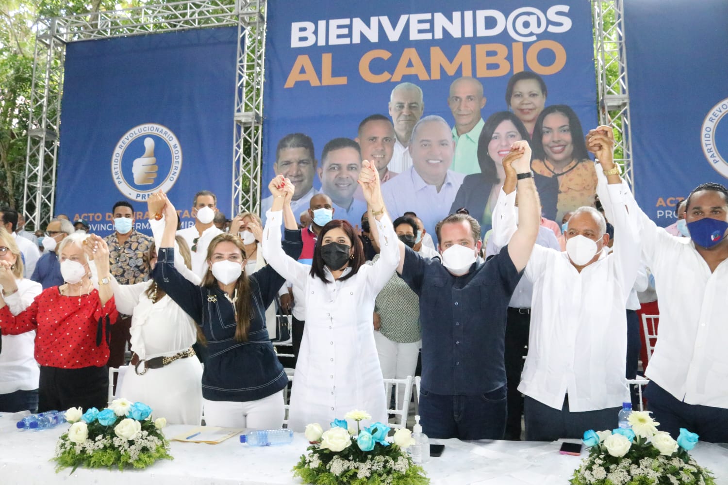 El acto fue encabezado por el presidente y la secretaria general del PRM, José Ignacio Paliza y Carolina Mejía